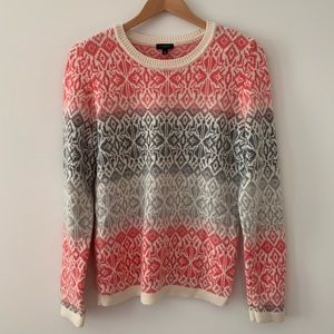 Talbots Fairisle Lambswool Crewneck Sweater Size M